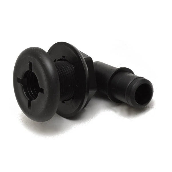 Boat Thru Hull Fitting - 3/4 Inch Plastic 90 Degree