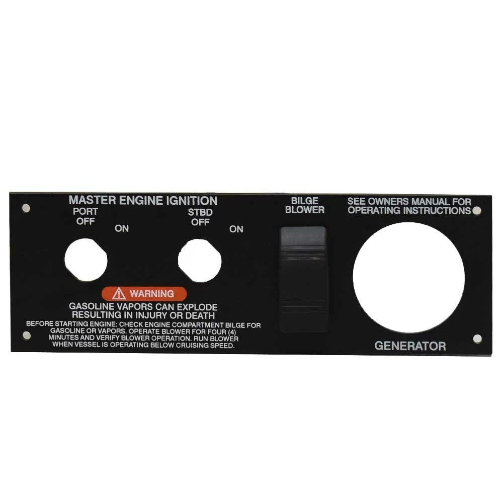 Sea Ray Boat Blank Ignition Panel 2085221 - Dual Engine Aluminum