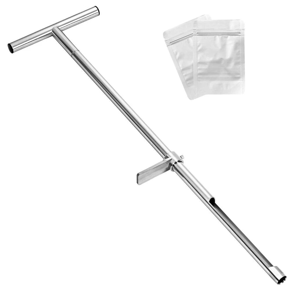36 Inch T Handle Soil Sampler Probe with Pedal for Garden Lawn Farm Testing