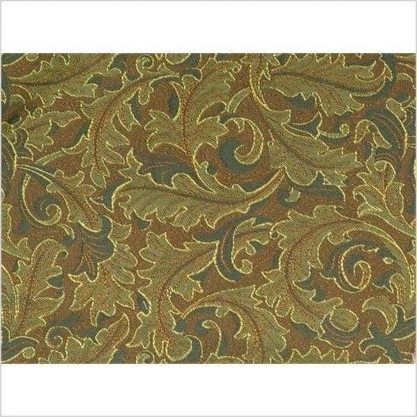 Boat Patterned Fabric - Leaves Green Brown Gold 54 Inch (YD)