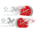 Mastercraft X14 Boat Graphic Decals 750231 - Red Silver (set of 2)