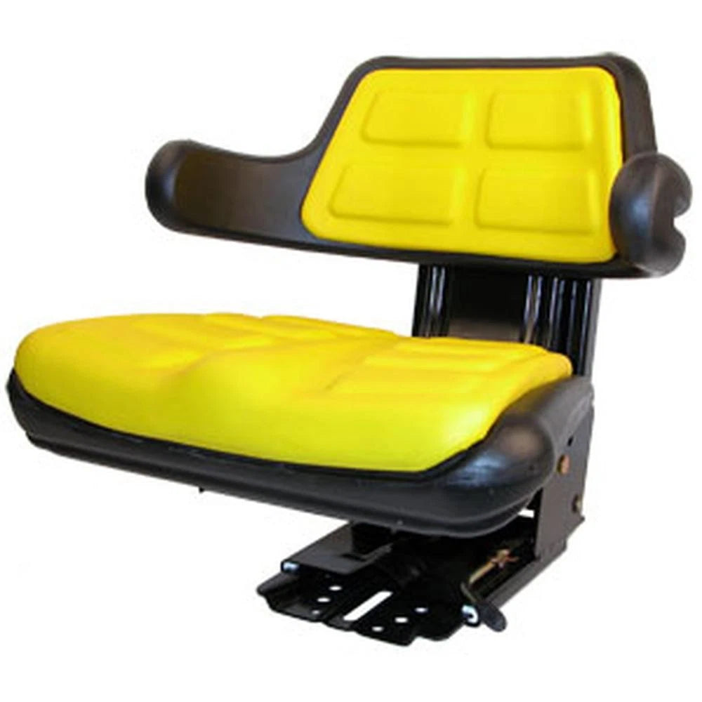 YLW Seat with Wrap Around Back with Arms, Plastic Replacement Fits John Deere