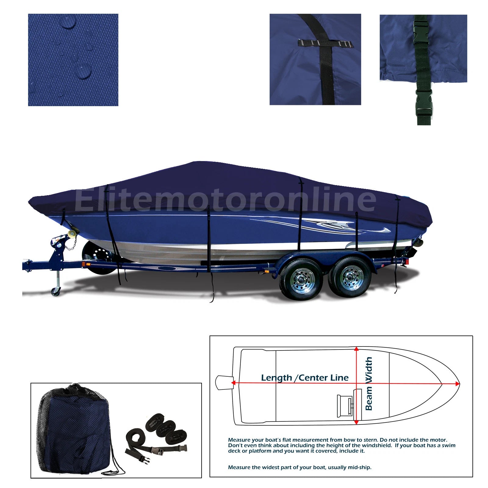 Yamaha SR230 SR 230 Deluxe Trailerable Boat Storage Cover Navy Marine Grade 600D