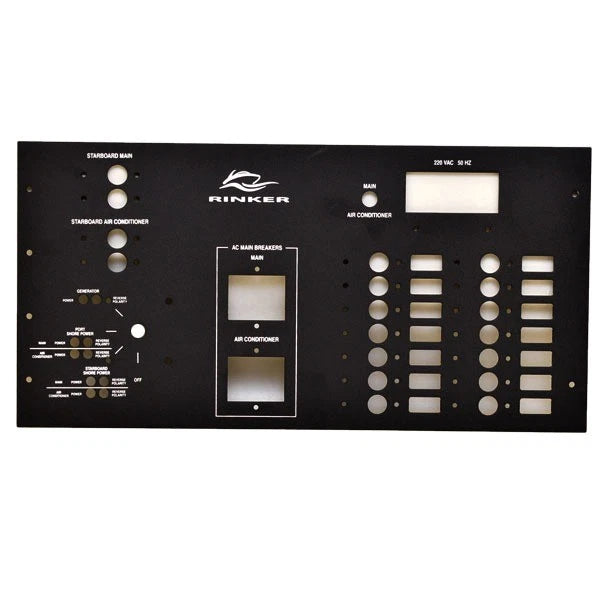 Rinker Boat Blank Breaker Panel - 18 X 9 Inch Black Aluminum
