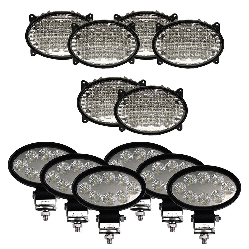 Complete Flood Beam LED Light Kit Fits Case IH Combines - (pkg. of 12)
