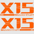 MasterCraft Boat Raised Hull Decal 7506190K - 2006 X-15 OEM Orange 2PC