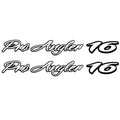 Tracker Boat Emblem Decal Stickers - ProAngler Black White (pair)