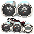 Veethree Boat Gauges - Sterling Silver - Black (set of 5)