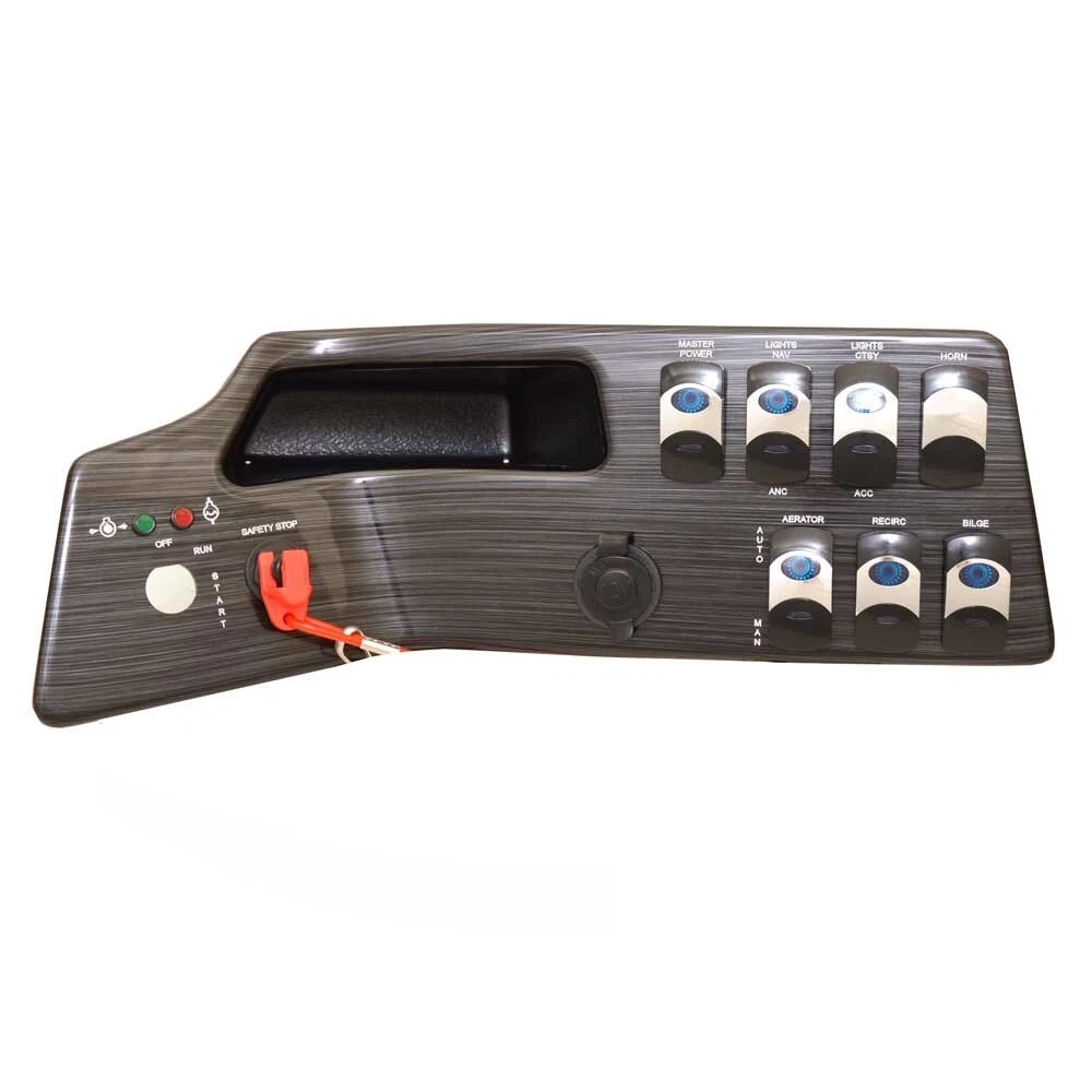 Lund Boat Switch Panel 2207762 - 15 1/2 X 5 1/2 Inch Black Gray