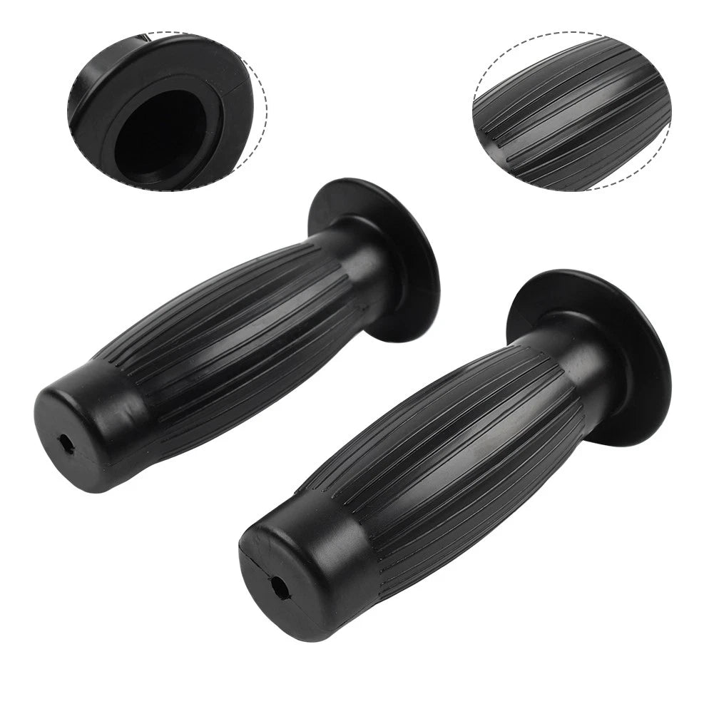 Universal 7/8" 1" Easy-Hold Hand Grips Vintage Motorcycle Handlebars Black