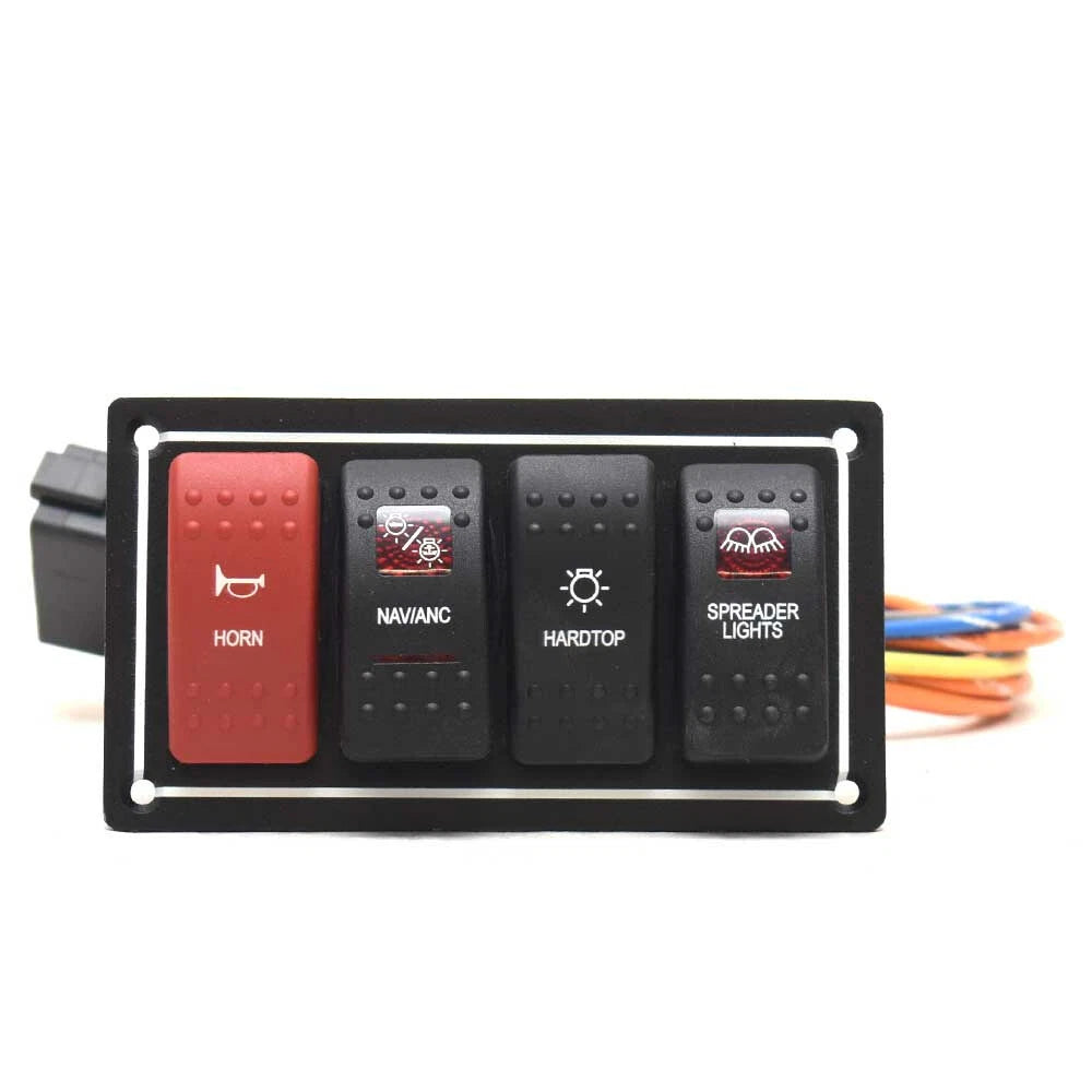Pursuit Boat Rocker Switch Panel 3309280 - Black Aluminum
