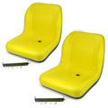 (2) Yellow HIGH BACK SEAT with Pivot Rod Bracket for John Deere Gators 4x2 & 6x4
