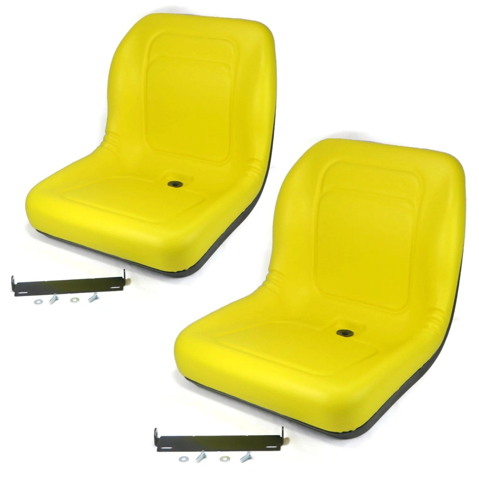 (2) Yellow HIGH BACK SEAT with Pivot Rod Bracket for John Deere Gators 4x2 & 6x4