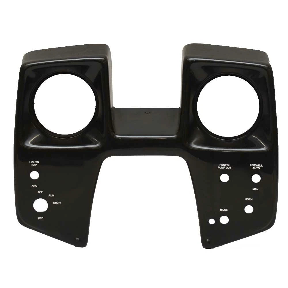 Boat Blank Gauge Panel - Glossy Black Plastic 3 3/8 Inch Gauges
