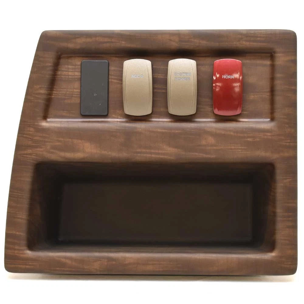 Premier Boat Rocker Switch Panel 7-3889 - 12V Receptacle Woodgrain