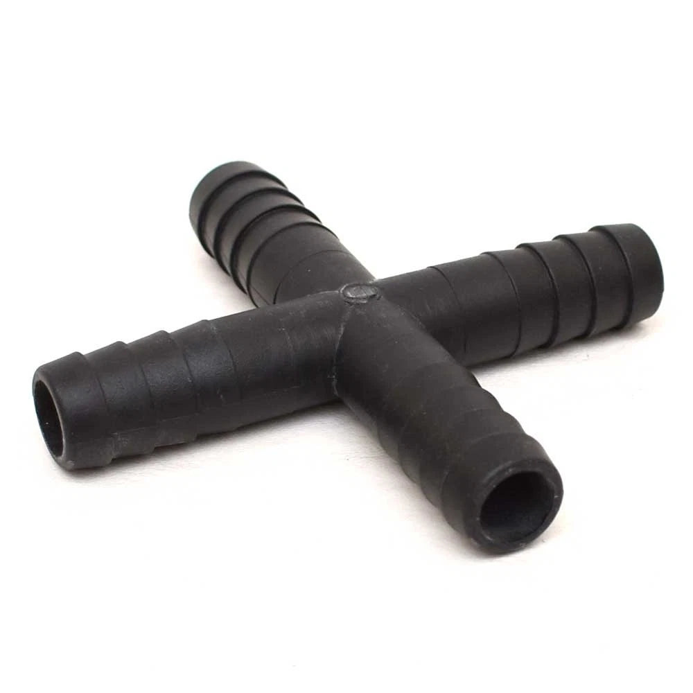 Sailfish Boat 4-Way Tee Fitting 63-9097 - 5/8 Inch Barbed Black