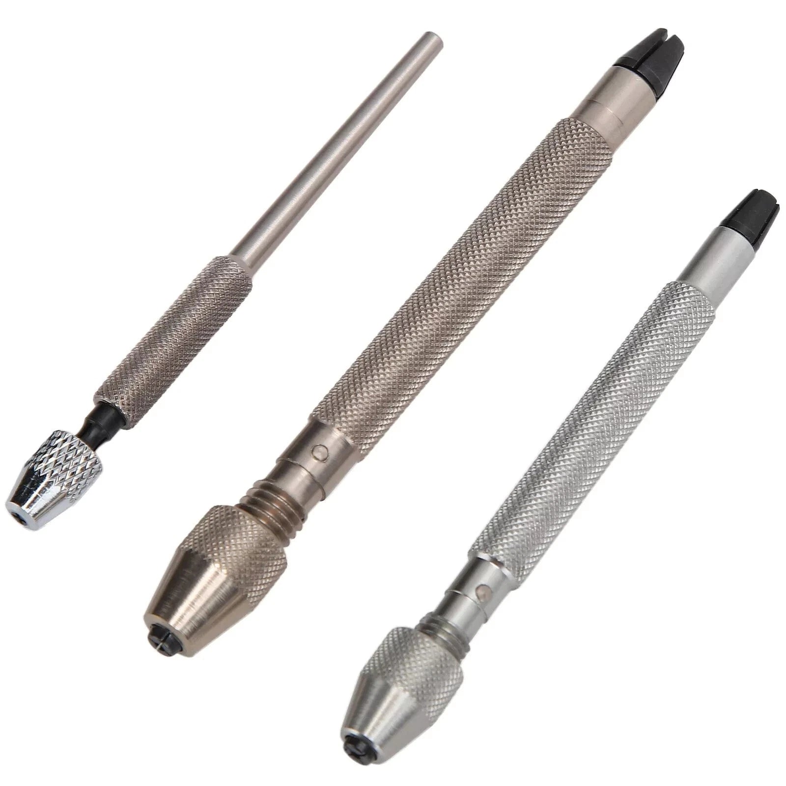 Durable 3-Size Hand Drill Kit Silver Alloy Tools for Watch Repair & Maintenance