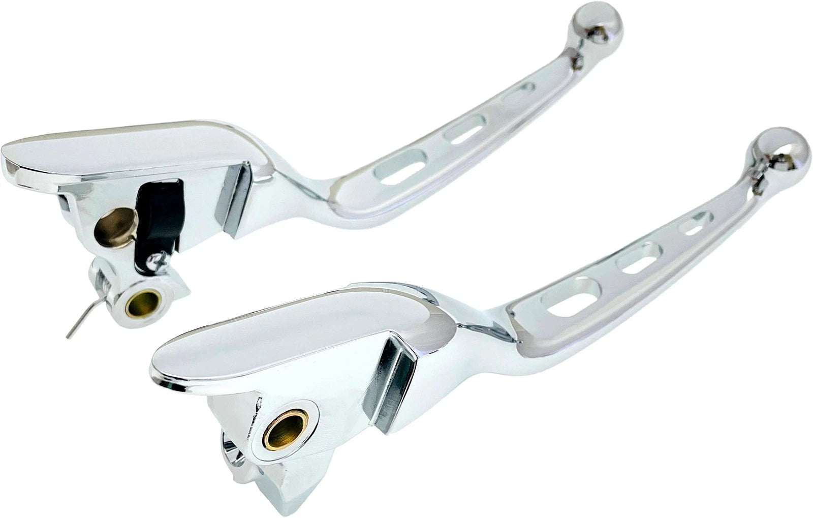 HARDDRIVE Chrome 3 Hole Brake & Clutch Lever Set for Harley Davidson 2021