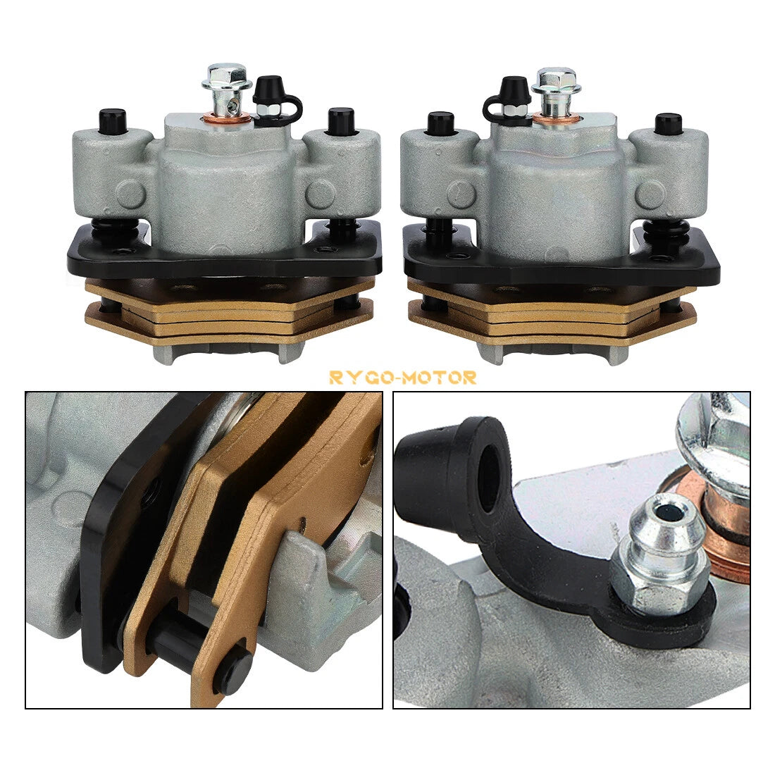 Front Left Right Brake Caliper with Pads for Arctic CAT ATV 650 Automatic 2004-2011