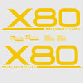 2006 MasterCraft X80 Boat Decals 2323105 - Yellow Stickers (kit)