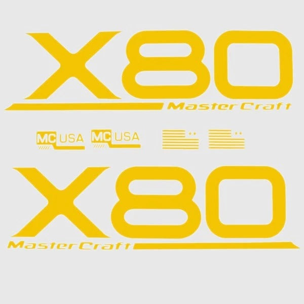 2006 MasterCraft X80 Boat Decals 2323105 - Yellow Stickers (kit)