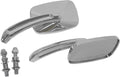 HARDDRIVE Chrome Rectangle Side Mirrors for Harley Davidson 2014-2017