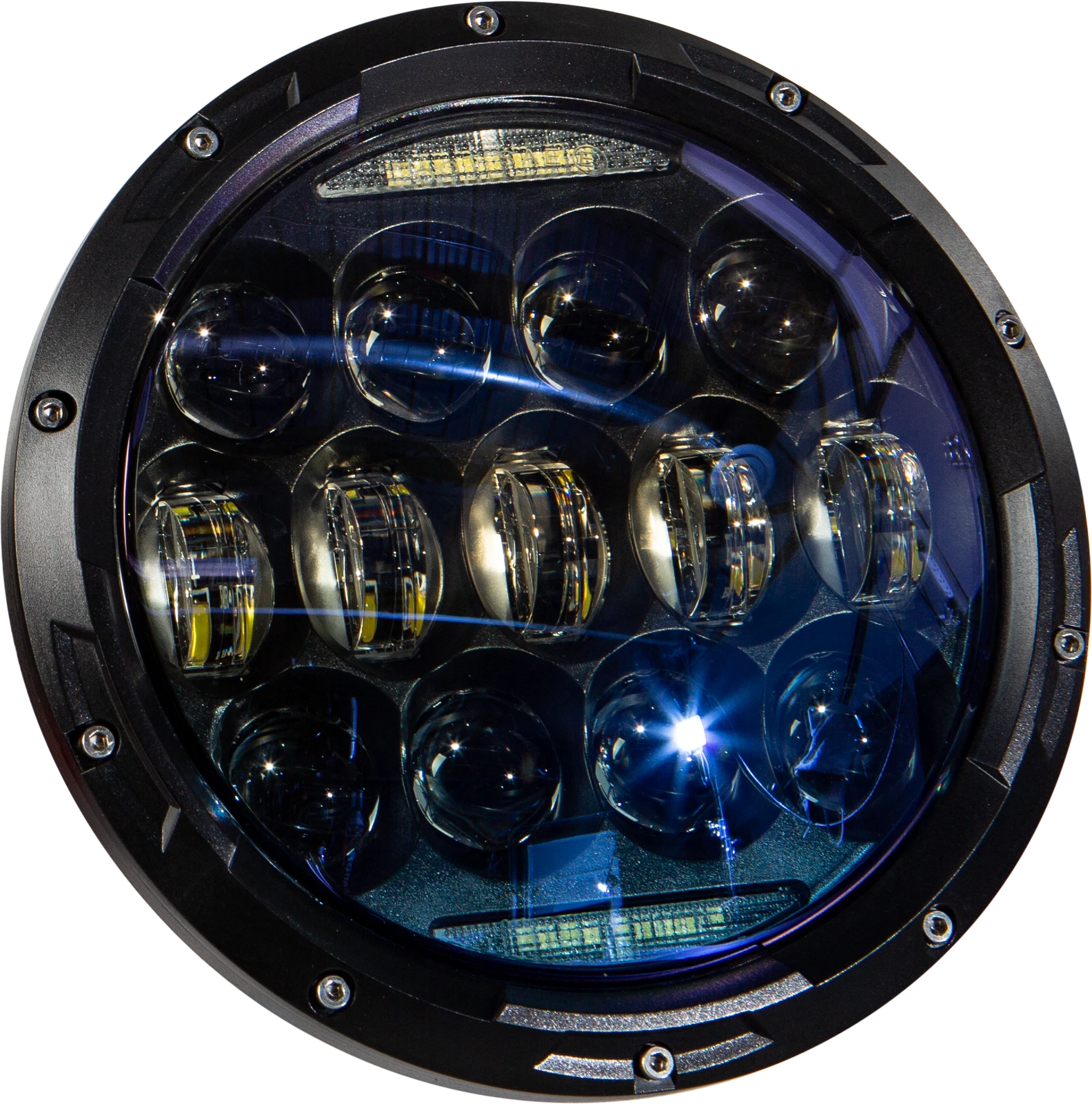 HARDDRIVE 7-Inch LED Headlight 130W for V-Twin Motorcycles, White Light