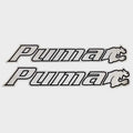Bass CAT Boat Puma Decal Sticker - Silver Black (pair)