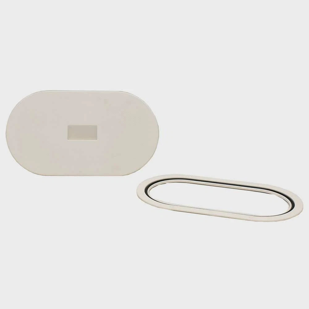 TH Marine Boat Oval Deck Plate DPoval-6D-2 - 14 1/8 X 7 1/4 Inch Plastic