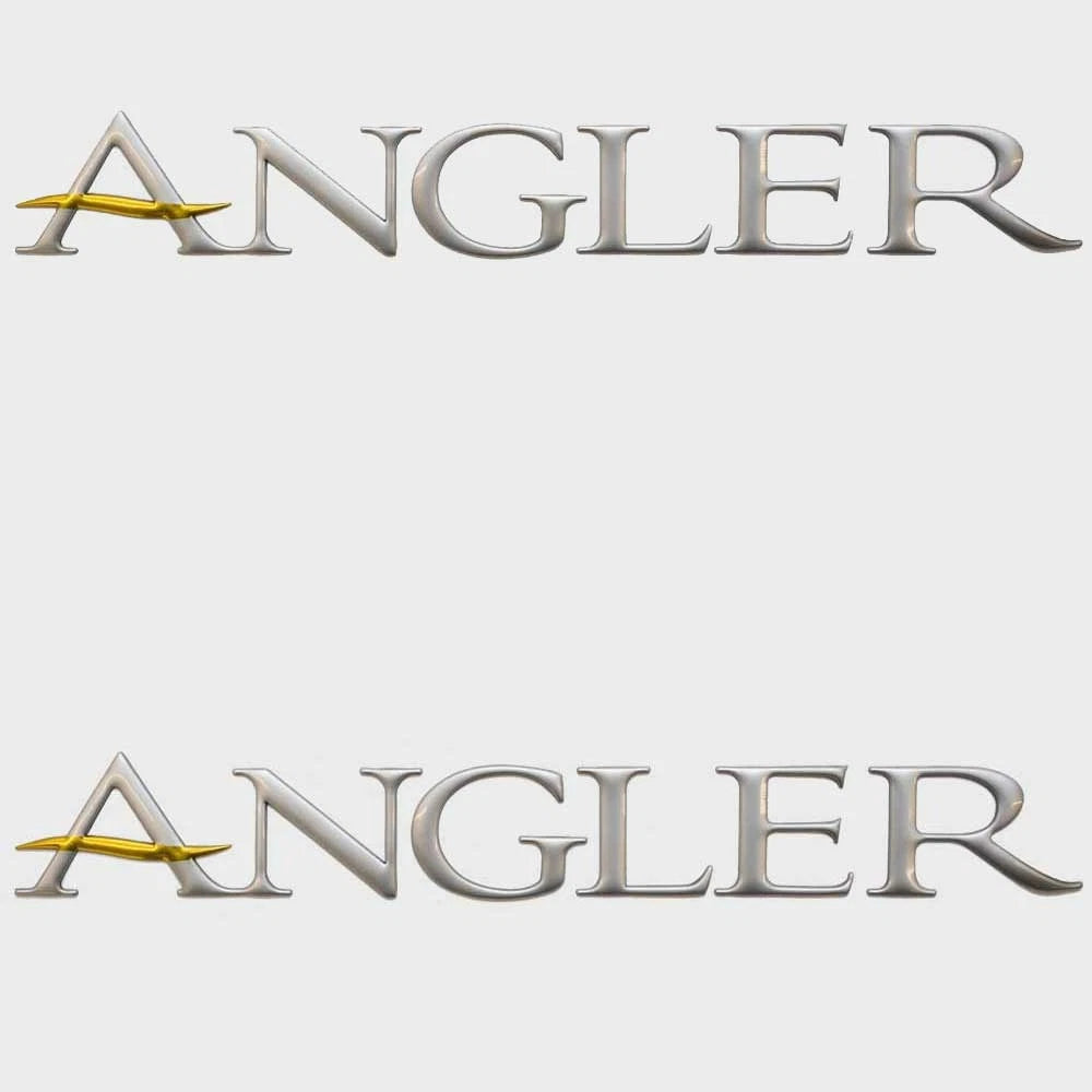 Ranger Boat Raised Decals 202308 - Angler Silver Stickers (pair)