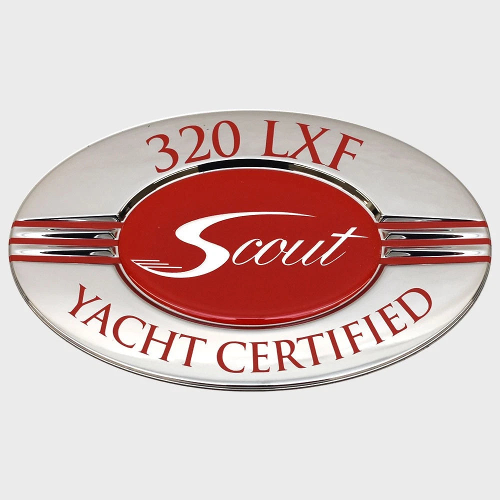 Scout Boat Raised Model Decal HW1732 - 320 LXF Silver/Red Sticker