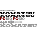 Komatsu PC 120 Excavator Decal Set with 40' X 1.5" White Stripe
