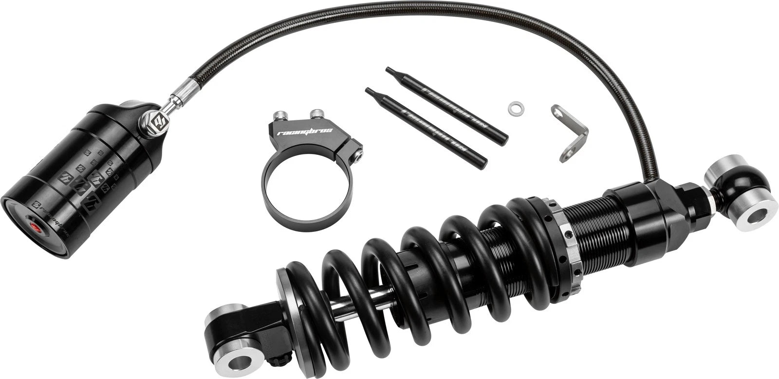 HARDDRIVE M8 Softail Remote Reservoir Shock 12.5 Inches - Fits Harley Davidson