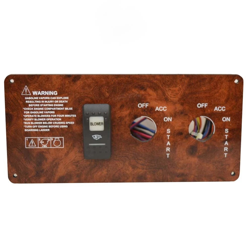 Rinker 310 EC Boat Blank Ignition Switch Panel 2070032 - Woodgrain