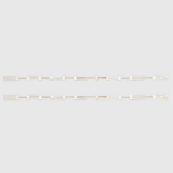 Bayliner Boat Decal - 47 X 1 1/4 Inch Gold - White (pair)