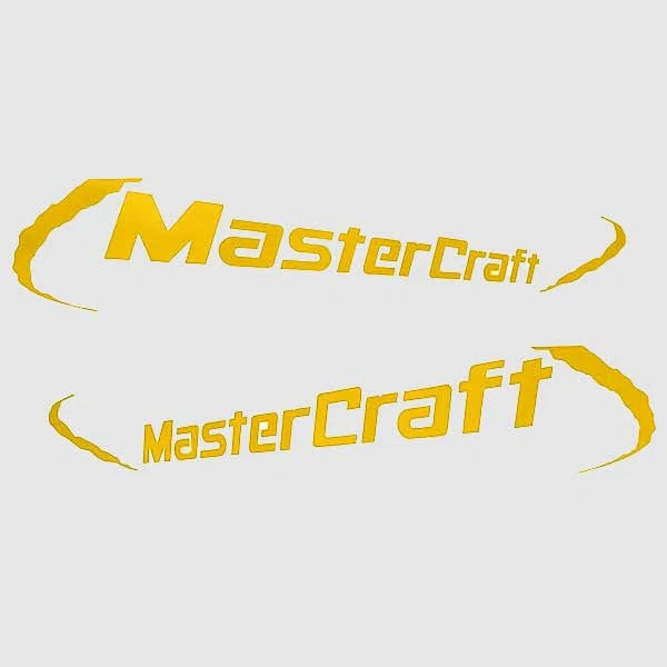 MasterCraft Boat Hull Decals 750703 - Yellow Logo Stickers (set of 2)