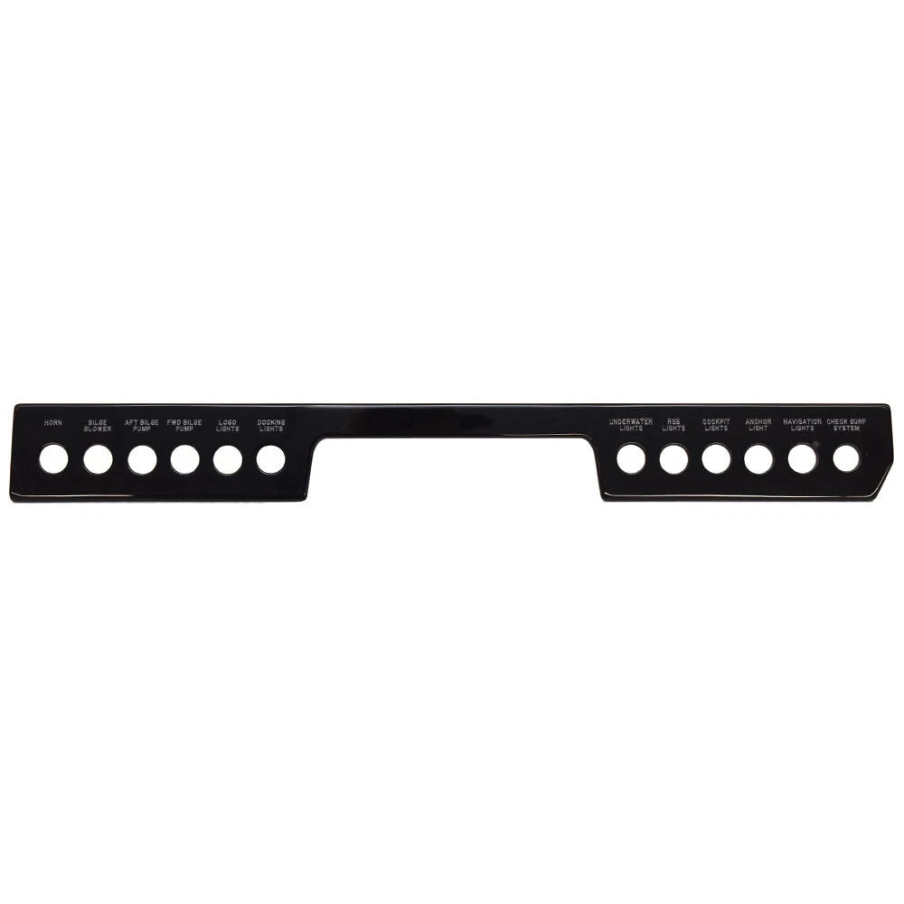 Cobalt Boat Blank Button Panel 503164BL - Glossy Black with Lit Labels