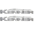 Tracker Boat Decal 153963 - KENNER Metallic Gray - Black Raised (pair)