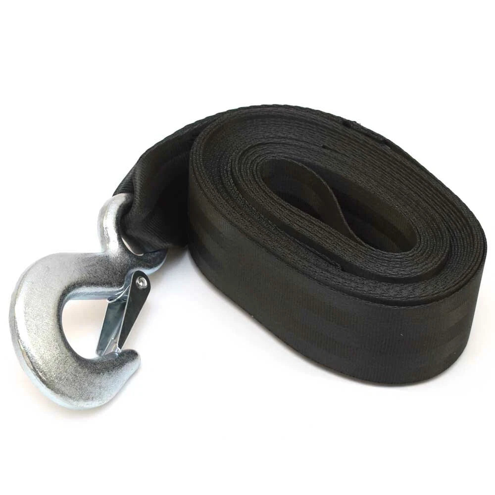 Shoreline Boat Winch Strap SL52333 - 2 Inch X 20 FT Black 1666 Lbs