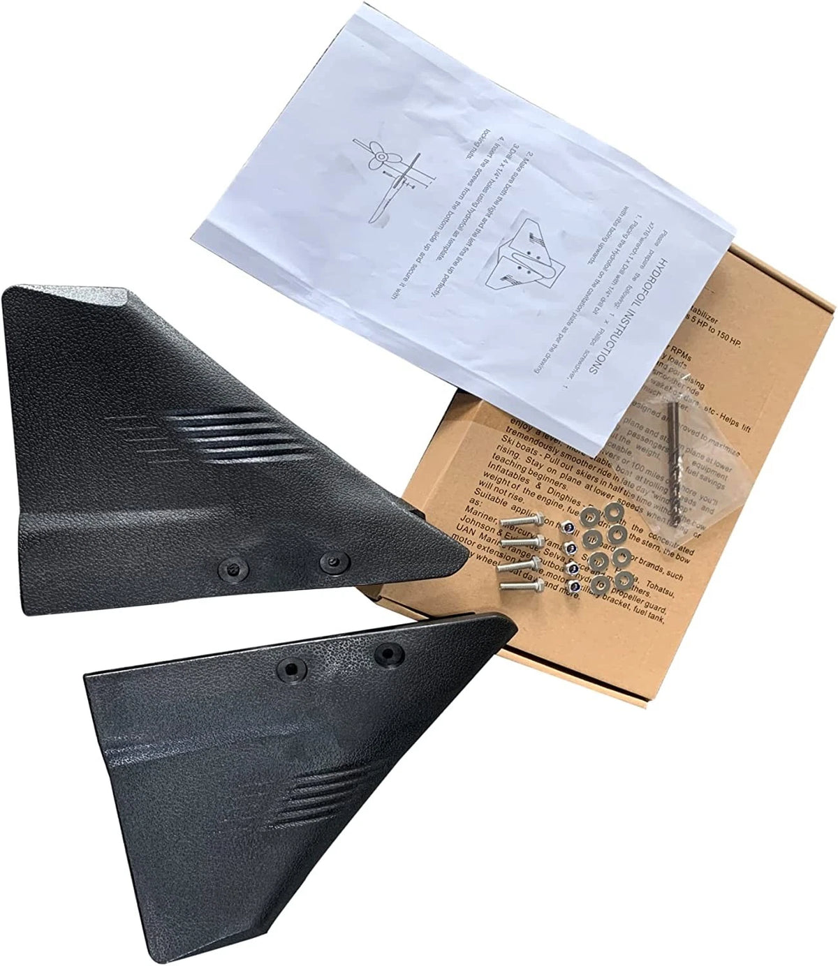 Outboards Dorsal Fin Wing Sting Ray Hydrofoil Stabilizer for 5 - 150 HP Motors
