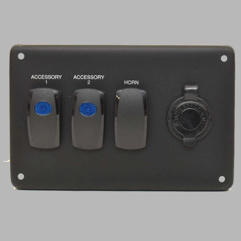 Bryant Boat Horn Switch Panel BR141P03214 - 7 X 4 1/2 Inch Black Port