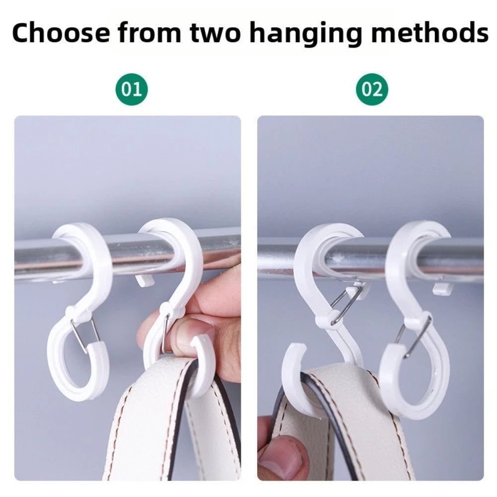 Set of 8 Clear Plastic S Hooks No Drill for Kitchen and Bath Organization