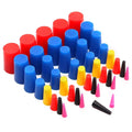 40 Pack Tapered Silicone Rubber Tools for Powder Coating and Heat Applications