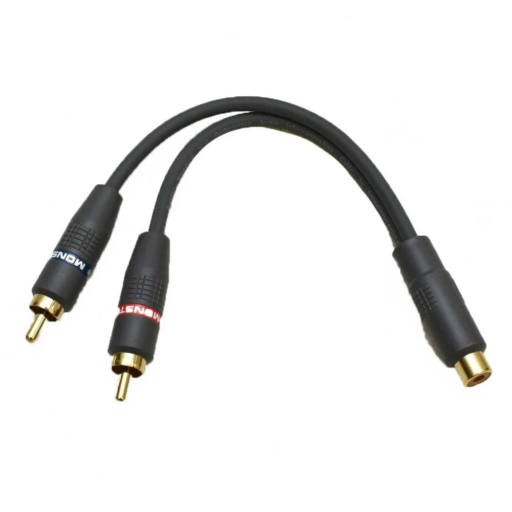 Monster Cable Boat Stereo Adapter Cable ILJRY-1F - 6 Inch Black RCA