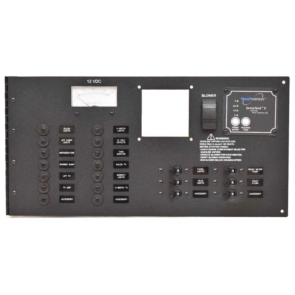 Rinker 340 360 EC Boat Breaker Switch Panel 2070172 - Black 12 VDC
