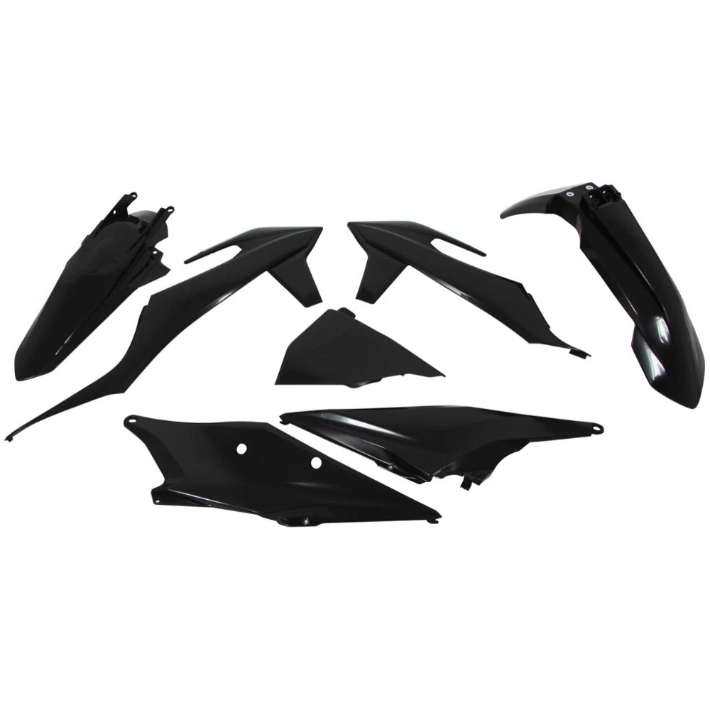 Rtech Plastics Kit for KTM EXCF 350 WESS 2021 4 Pce Kit with Left Airbox Cov Black