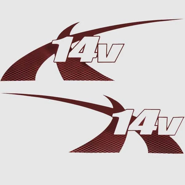 MasterCraft X14v Boat Hull Decals 2965505 - PT Red Stickers (set of 2)