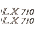 Larson Boat Raised Decals 8624-3386 - LX 710 Silver 6 3/4 Inch (pair)
