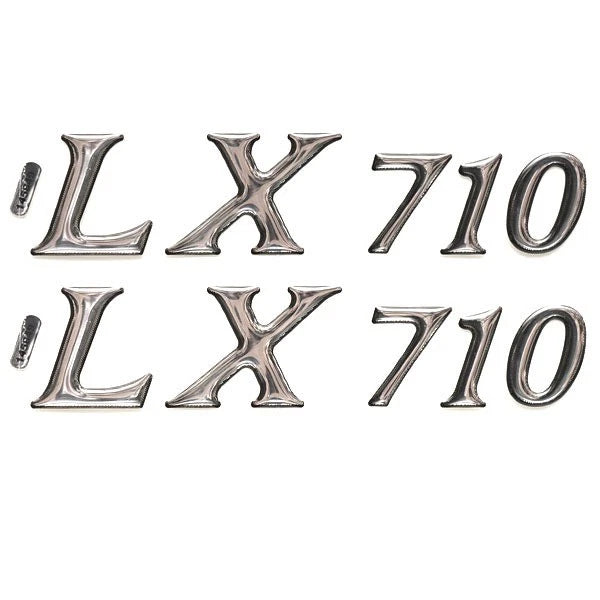 Larson Boat Raised Decals 8624-3386 - LX 710 Silver 6 3/4 Inch (pair)