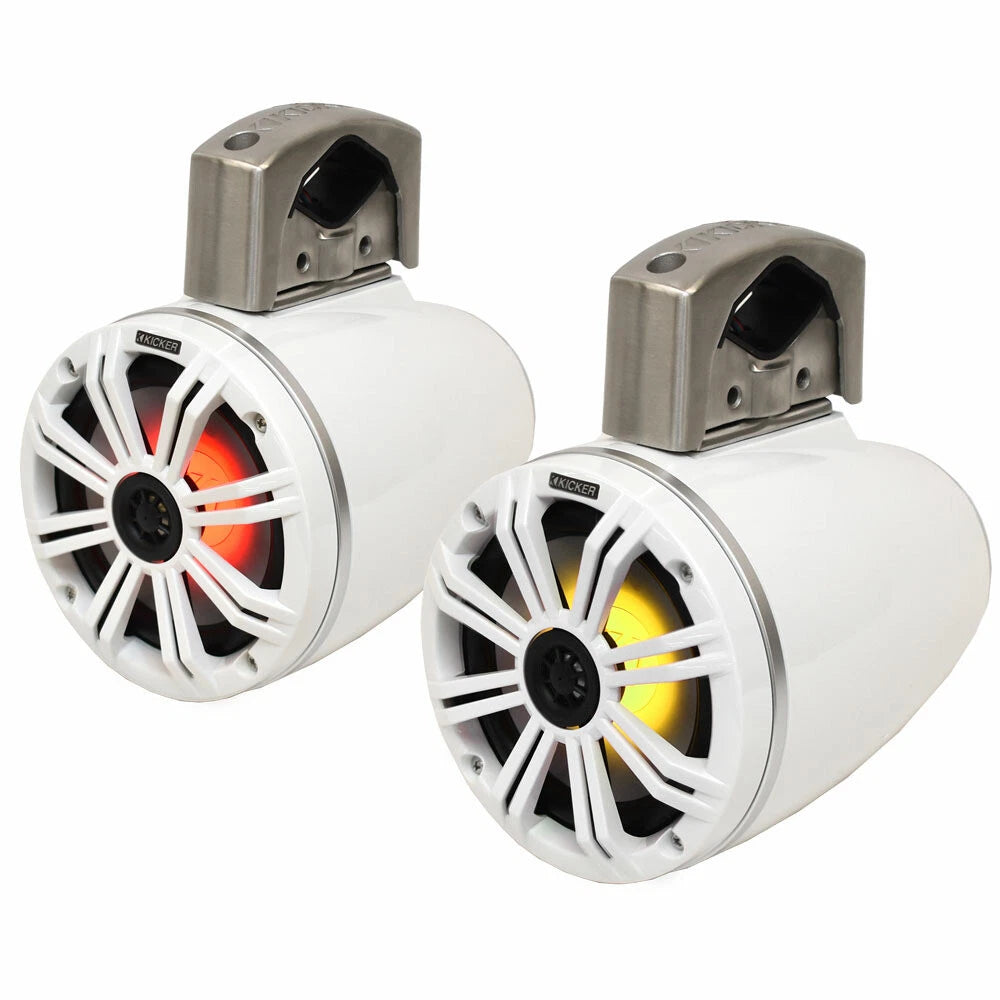 Kicker Boat Tower Speakers 45KMTC65W - 6 1/2 Inch White 65W (pair)